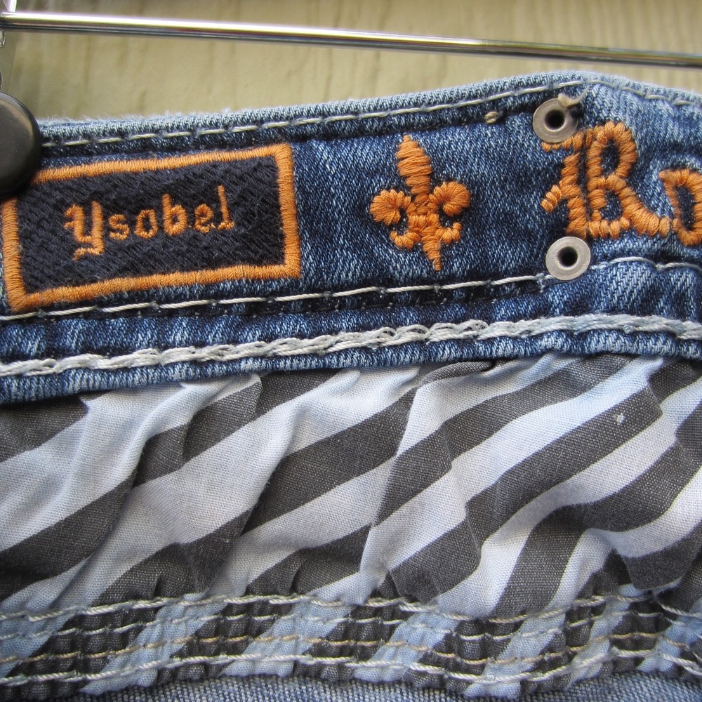 Rock Revival Ysobel Skinny Jeans Womens 27 Light washed Mid Rise Rhinestone Y2K - Picture 6 of 16